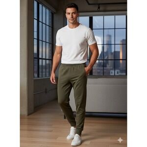 Polo Ralph Lauren Mens Company Olive Green Double Knit Jogger Pants Sz L NEW